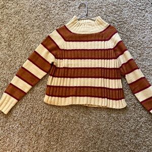 Major Label Group High Neck Striped Sweater